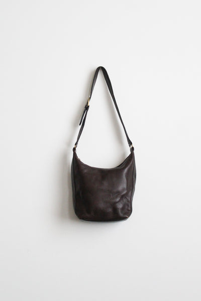 walnut leather shoulder bag