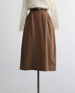 tobacco wool midi skirt