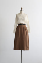 tobacco wool midi skirt