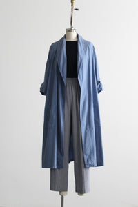 pigeon blue plaid duster