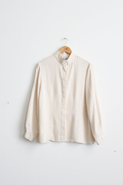 parchment silk button up