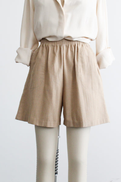 almond cotton shorts
