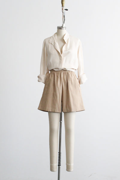 almond cotton shorts