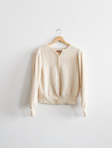 eggshell angora cardigan