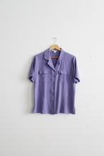 cornflower silk button-up