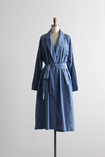 pigeon blue plaid duster
