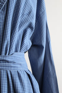 pigeon blue plaid duster