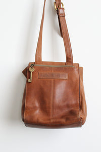 fossil leather shoulder bag