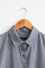gingham sleeveless button up