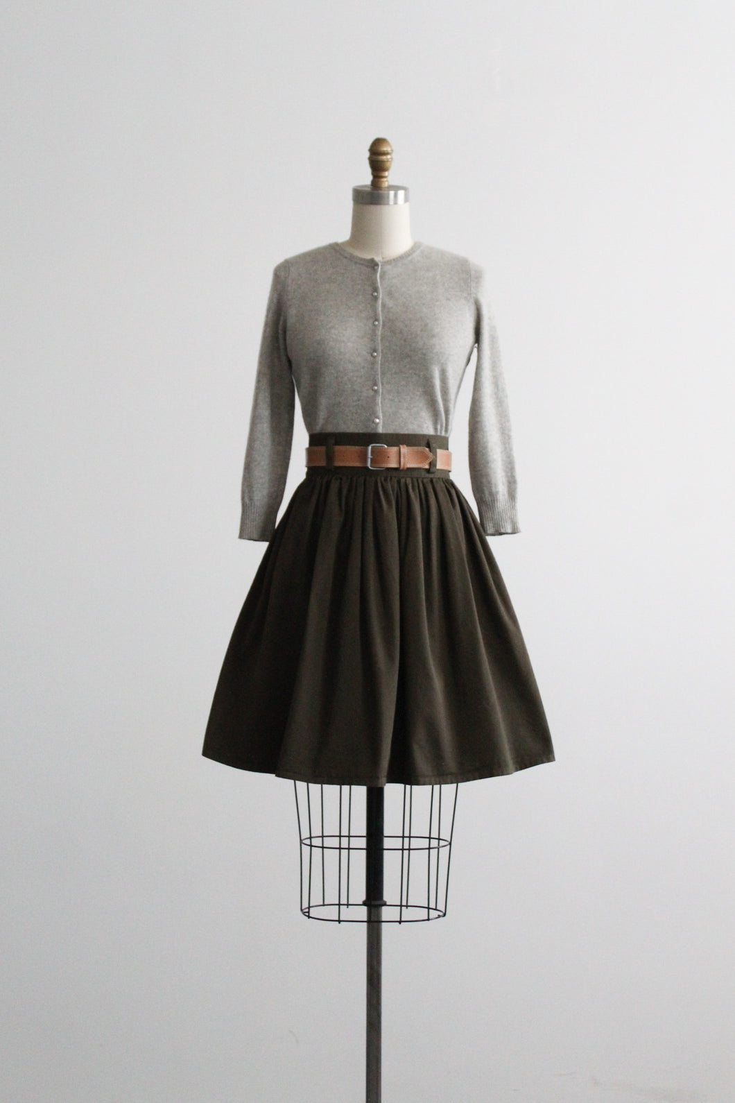 olive mini skirt