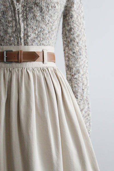 ecru cotton mini skirt