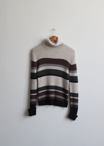 striped rib knit turtleneck