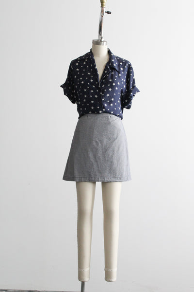 blueberry gingham skort