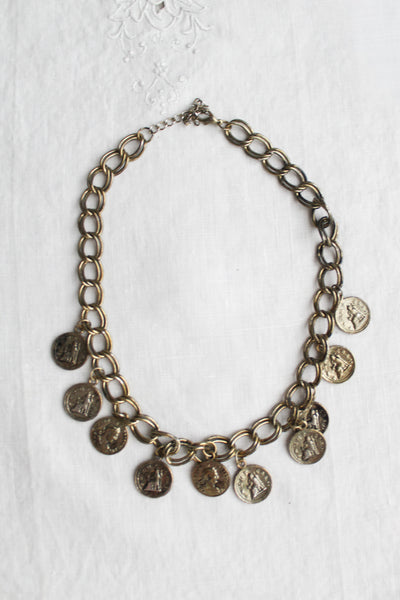roman coin charm necklace