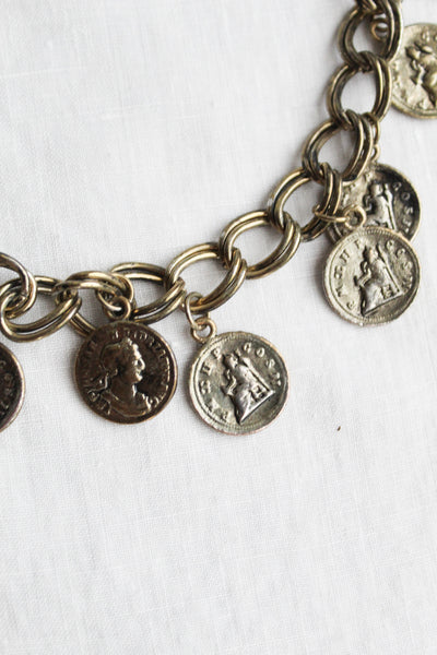 roman coin charm necklace