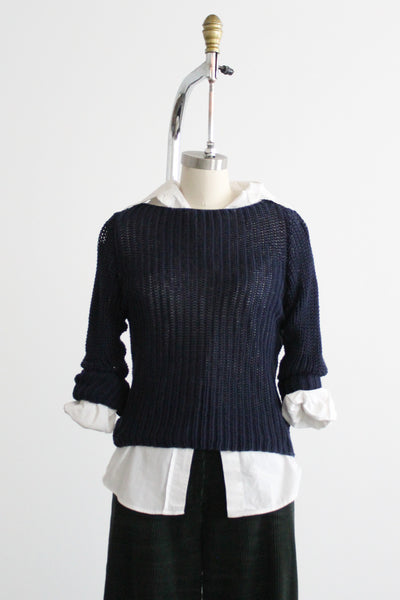 tidepool open weave cotton sweater