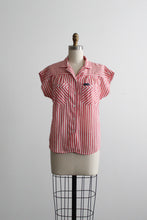 tomato stripe button up