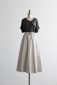 fawn cotton midi skirt