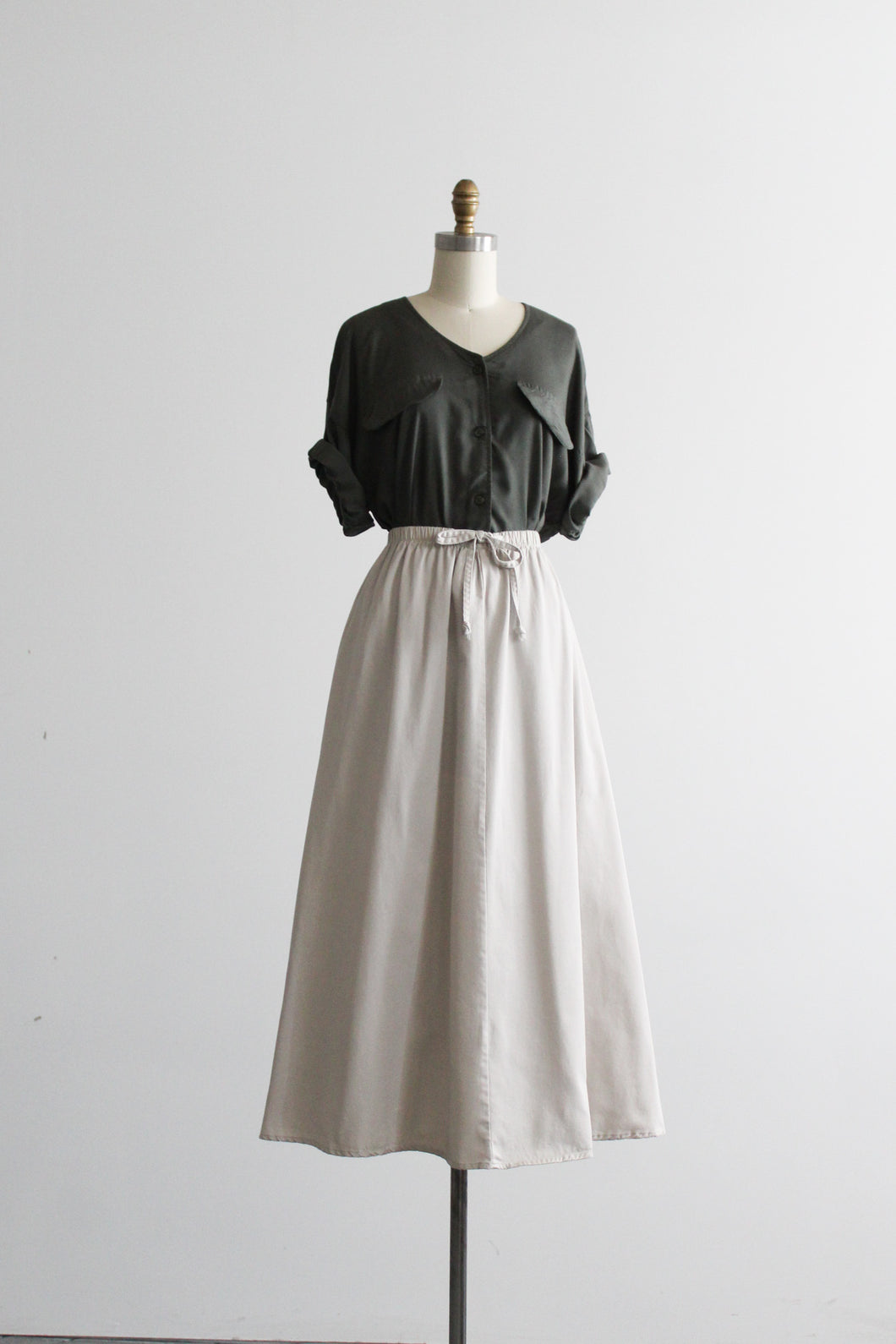 fawn cotton midi skirt