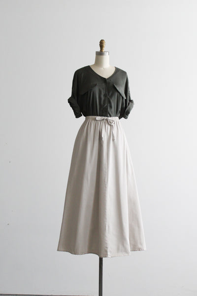 fawn cotton midi skirt