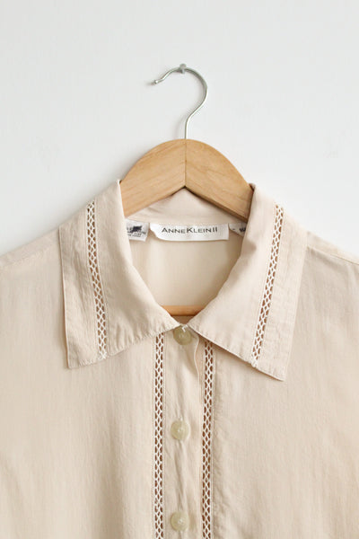 bone silk button up