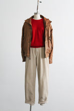 tobacco leather bomber jacket