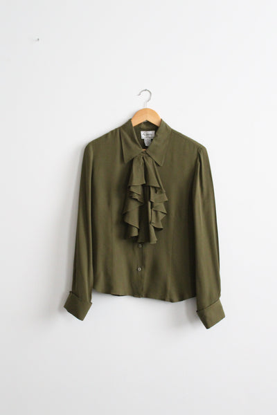 moss silk poet blouse