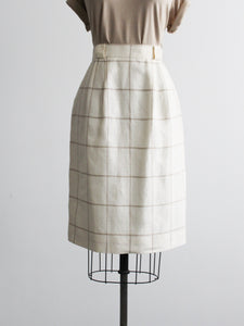 linen check skirt