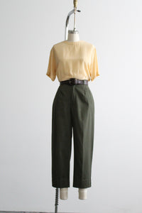 butter yellow silk tee