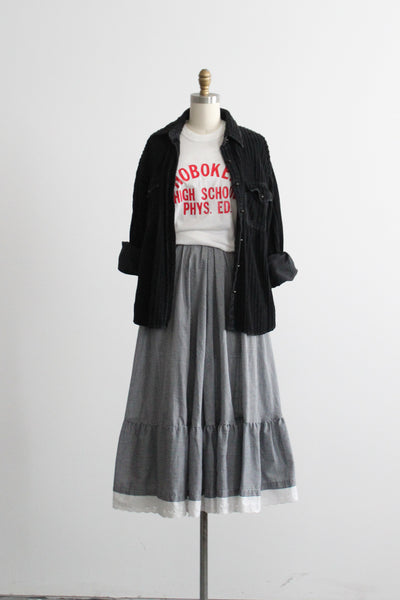 sweetgrass gingham midi skirt