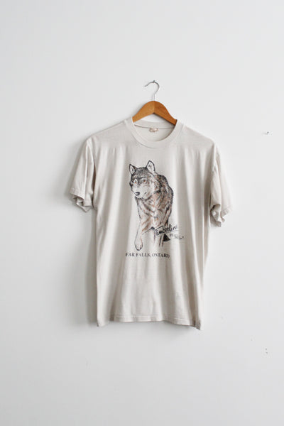 distressed wolf graphic tee