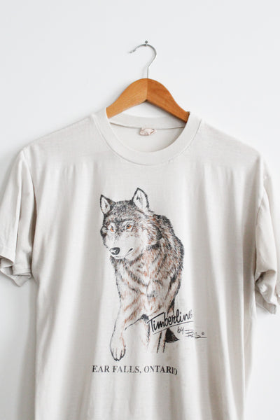 distressed wolf graphic tee