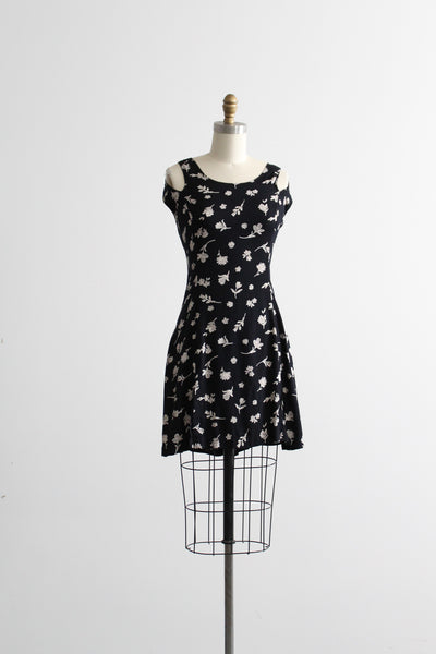 sprig open-shoulder mini dress