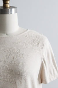 gardenia embossed knit blouse