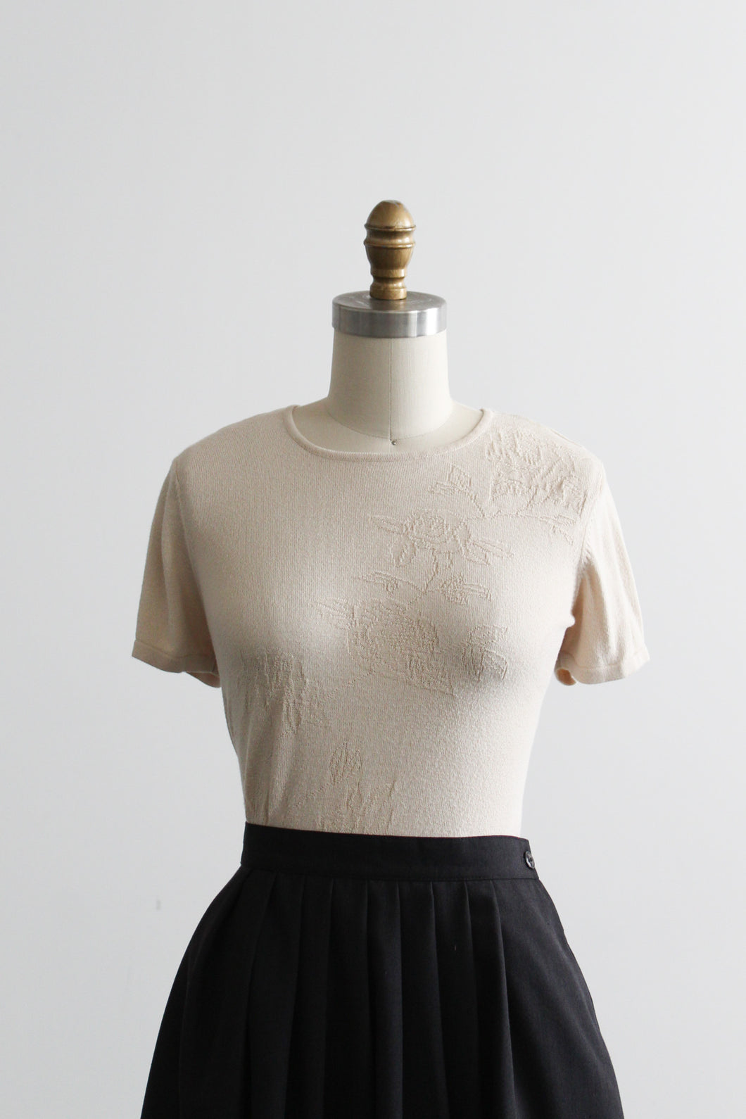 gardenia embossed knit blouse
