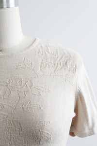 gardenia embossed knit blouse