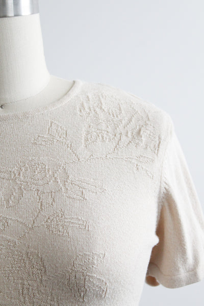gardenia embossed knit blouse