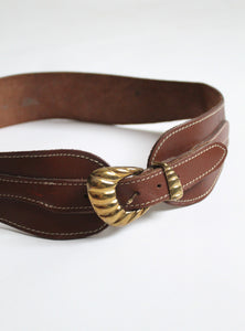 honey brown leather belt