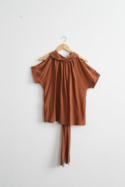 brûlée silk poet blouse