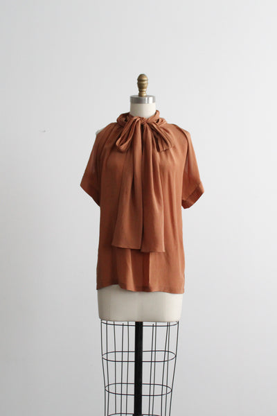 brûlée silk poet blouse