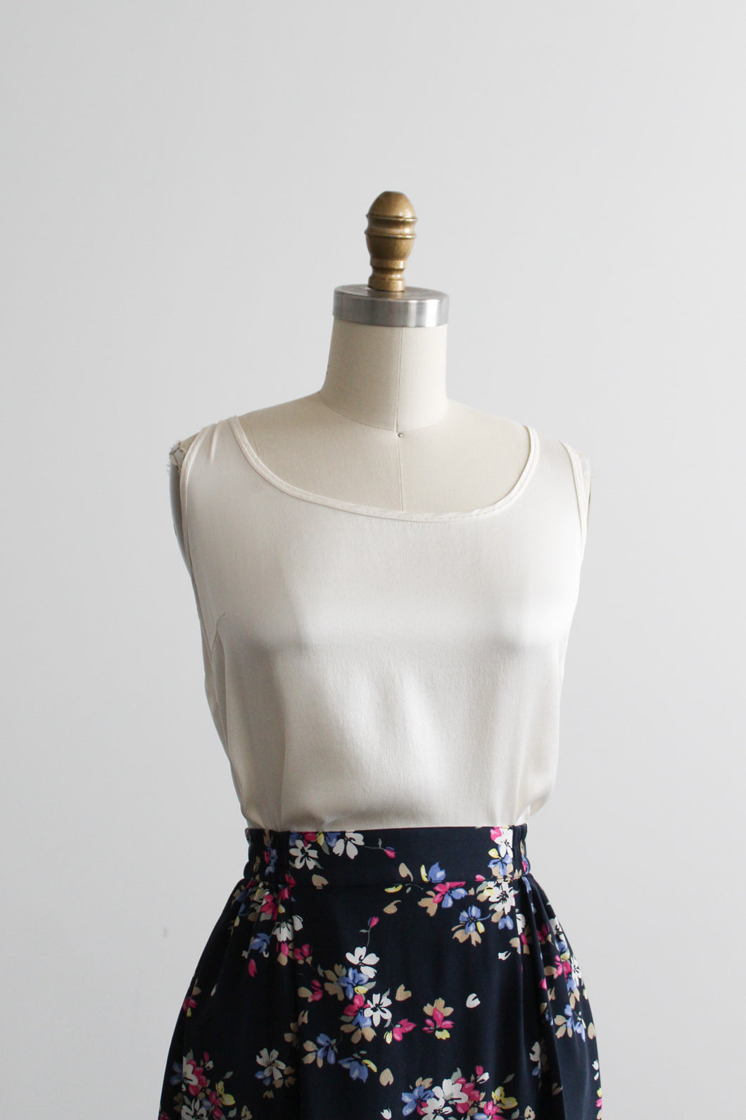 ivory silk tank