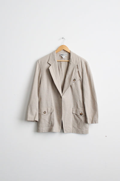 driftwood linen blazer
