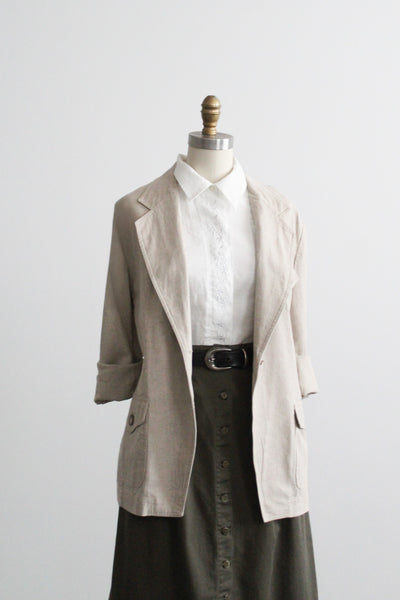 driftwood linen blazer