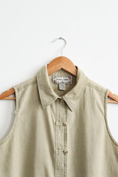 sageleaf linen button up