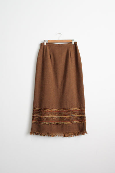fringed blanket skirt