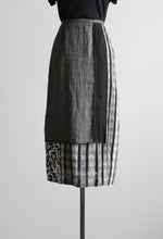 woven patchwork midi skirt