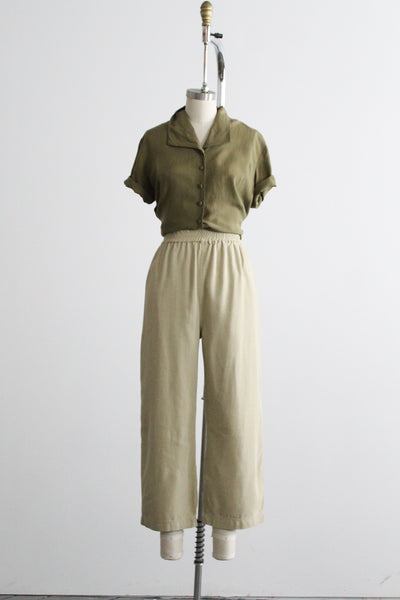 lambsear silk trousers