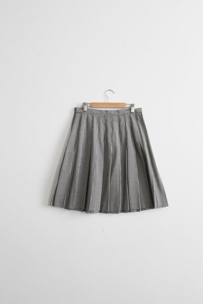 gingham pleat skirt
