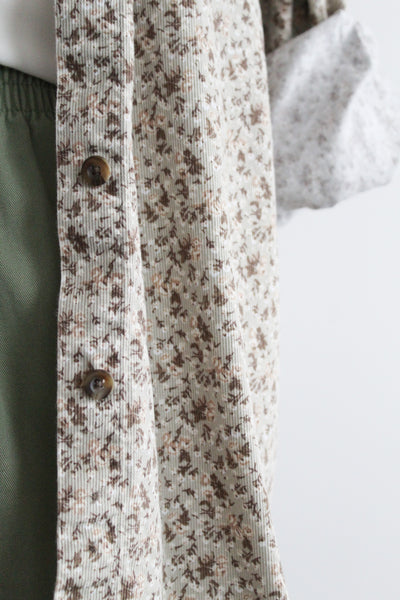 sage leaf corduroy button up