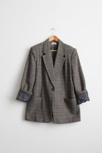 ex libris plaid wool blazer